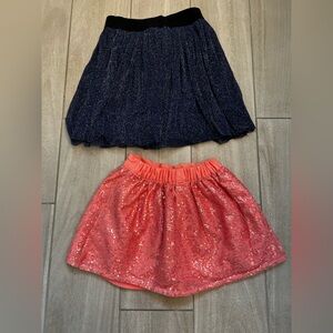 Glitter blue and Coral sequin girls Skirt Set